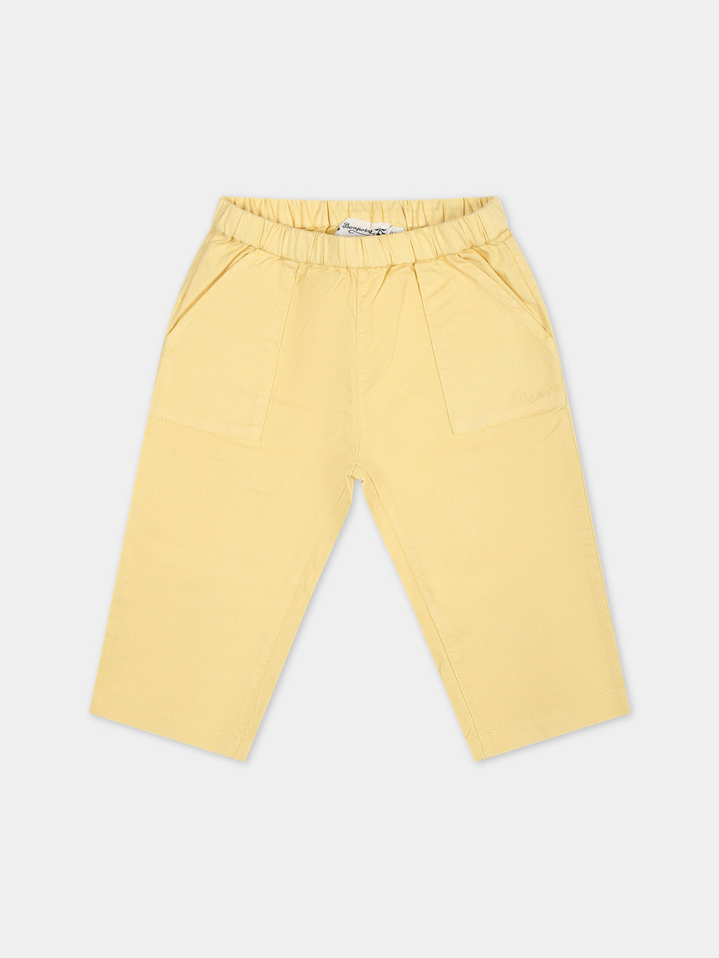 Yellow trousers for baby boy with logo
